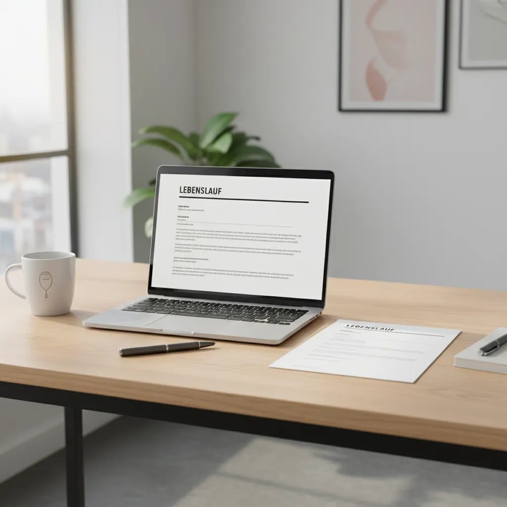 Bewerbungsmappe auf Schreibtisch